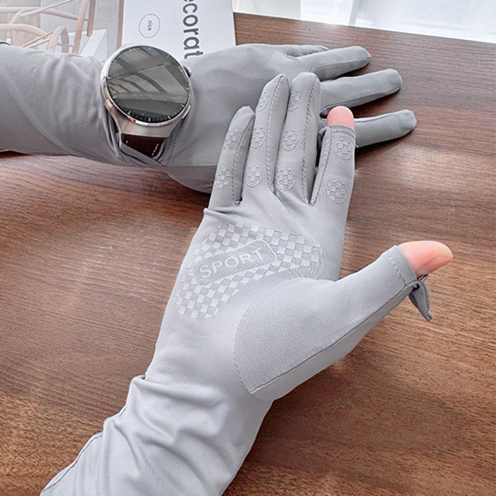 Ice Silk Sun Protection Riding Gloves Breathable Summer Driving Mittens  Woman