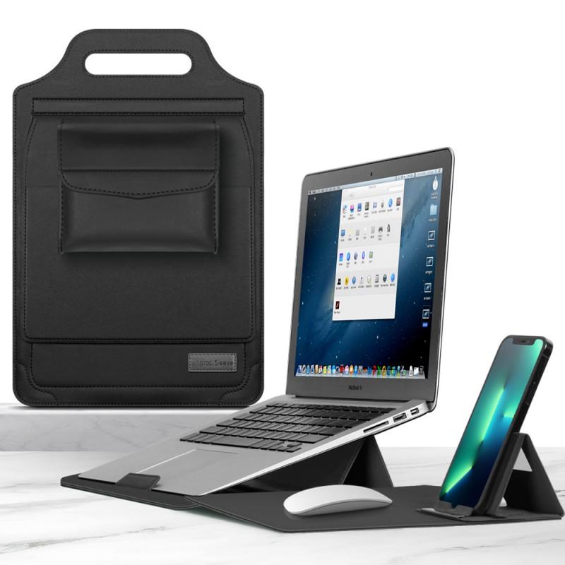 15-inch Laptop Sleeve Case MacBook Air Pro 13 14 Inch With Stand PU Leather Protective Inner Bag