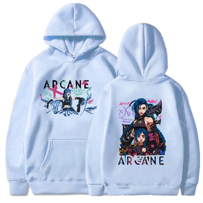 Arcane Jinx Boom Hoodies Горячая игра Сериал Печать Унисекс Уличная одежда Ropa Hombre Sudaderas Мужская/Женская одежда Мягкие толстовки и свитшоты Унисекс