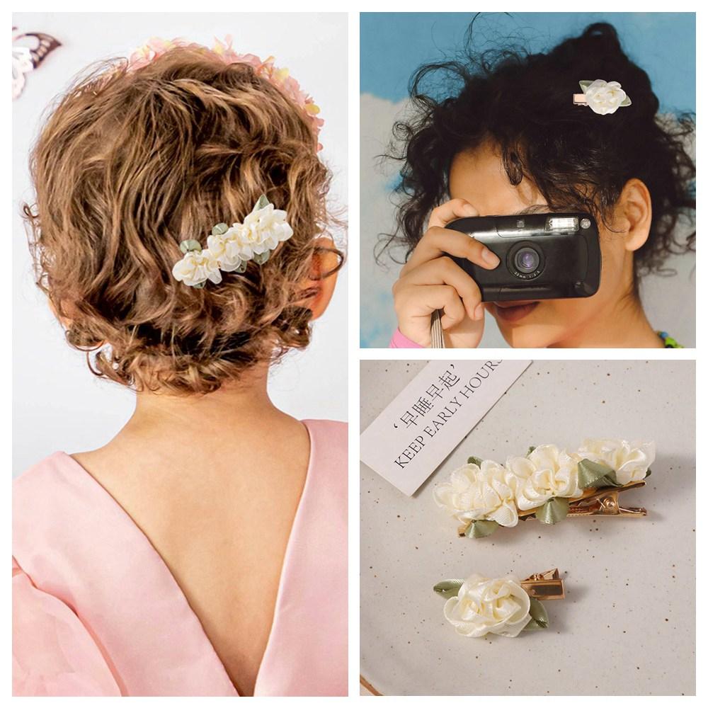 Mini Orchid Flower Hair Clip Cloth Bangs Clip Sweet Fairy Duckbill Clip  Summer