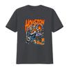 Skeleton Driving Rocket T Shirt Houston Basketball Fan Streetwear Style Round Neck  vintage Washed Casual Stylish Breathable