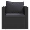 1 Seater Poly Rattan Armchair with Cushions Black