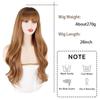 LISI HAIR Synthetic Wig Long Natural Wavy Brown Hair Wigs with Bangs for Women Cosplay Party Lolita Heat Resistant Fiber