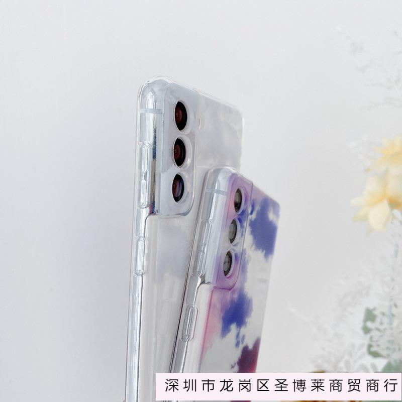Применимо для Samsung S25ultra Apple iphone17 ins цвет облачный белый облако чехол для мобильного телефона окрашенный защитный чехол
