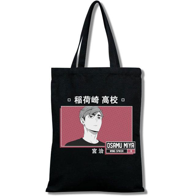 Футболка Haikyu Manga Nishinoya Yuu Oikawa Tooru с мультяшным принтом и графическим принтом, сумки для покупок для девочек, модная повседневная сумка-тоут