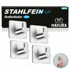 STAHLFEIN Towel Holder Towel Hook Stainless Steel Self-adhesive Set of 4