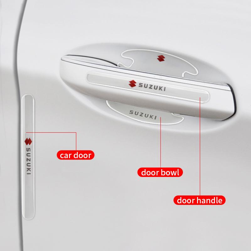 4/8Pcs Car Door Bowl Anti-collision Protector Bumper Strip Sticker For Suzuki Tianyu SX4 Shangyue Ruiqi New Alto Swift Accessory