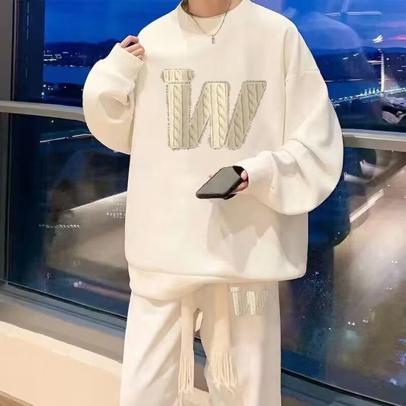 Harajuku Trendy Men's Sporty Casual Set: Fashionable Loose Hoodie & Pants Two-Piece