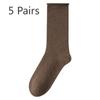 5 пар женских носков из чистого хлопка с длинным ворсом, дезодорирующих, на весну и осень