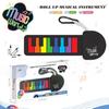 Rainbow Mini Guitar Hand Roll Instrument, Foldable Silicone Hand Drum Piano Electronic Keychain Pendant