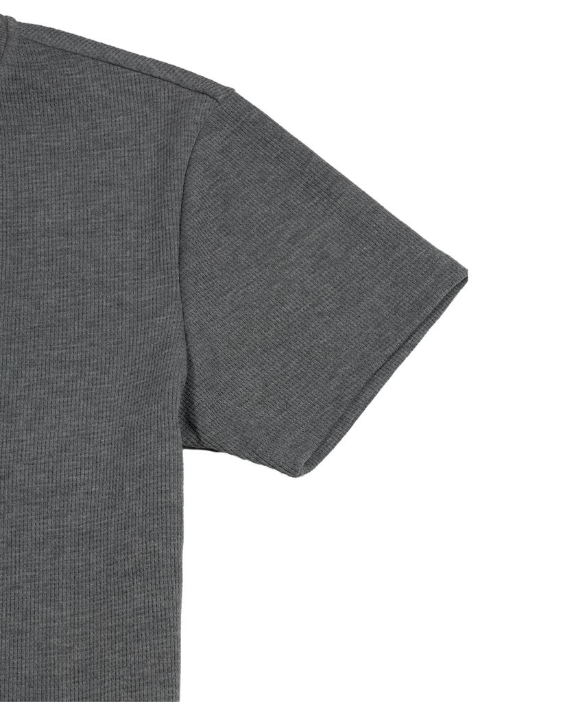 Peulonteuakaibeulaeb [2 упаковки] Вафельная хлопковая футболка-henley с коротким рукавом [2 цвета]