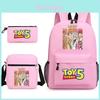 Toy Story Cartoon Print Oxford Canvas Backpack With Zipper Closure For Casual Travel Teens