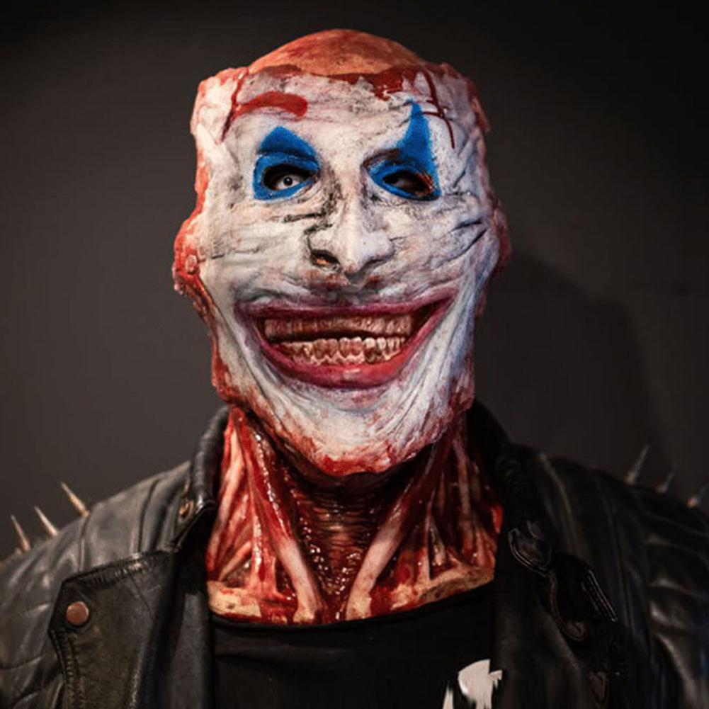 Джокер Двойная Съемная Маска на Хэллоуин Жуткая Маска Черепа На Полную Голову Джокер Двойной Слой Порванная Маска для Хэллоуина Косплей