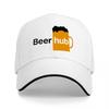 Beer Hub Logo Baseball Cap Black Hat with Orange Mug Design for Beer Lovers Casual Wear Style