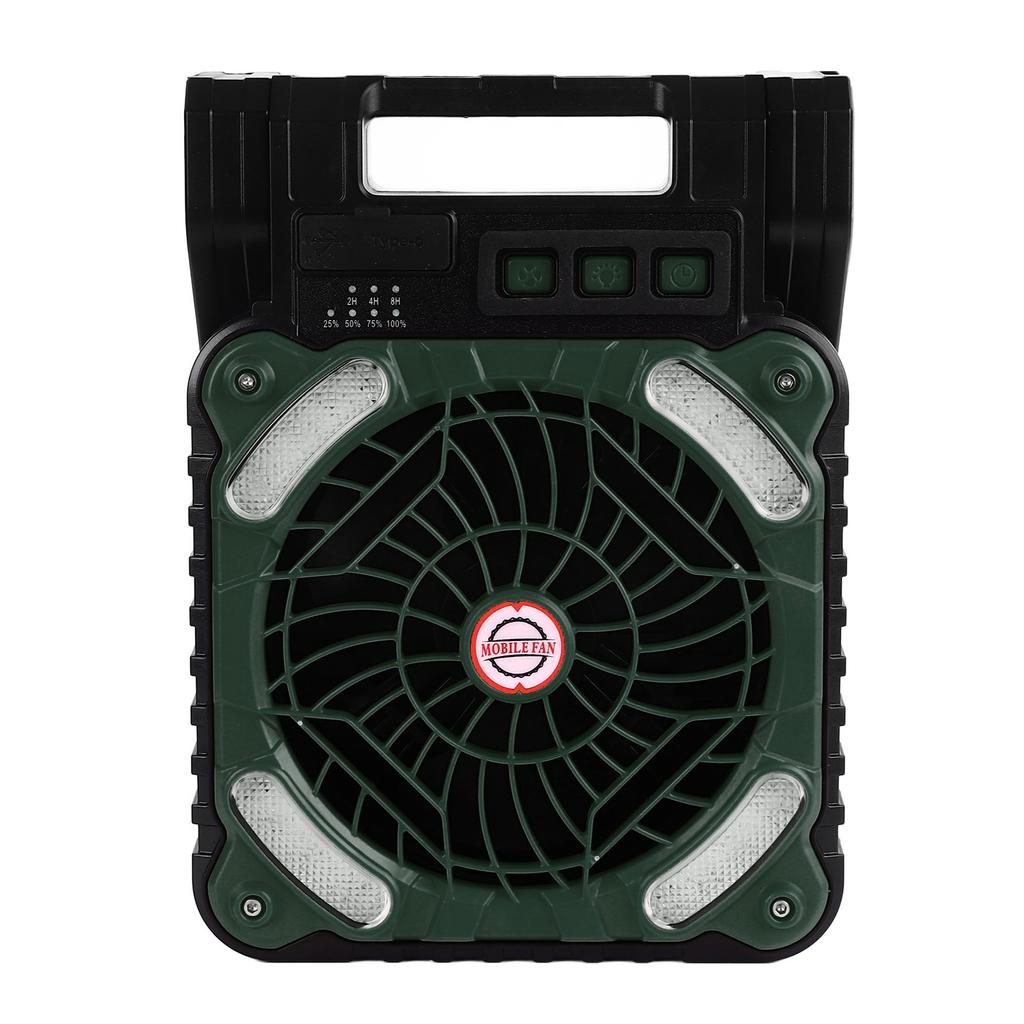 Solar Fan 5200MAH Type C Charging 4 Speed Adjustable Brushless Motor 4.5m/s Low Noise LED Timer