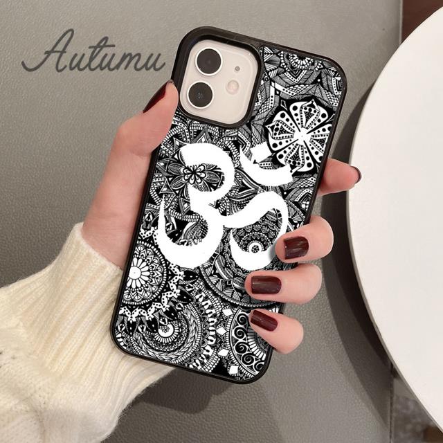 Цветочный Ом Йога Индуистский Аум ом йага Чехол для телефона для iPhone 17 Air 15 16 16e 11 12 13 14 Pro Max Plus Cover coque Fundas