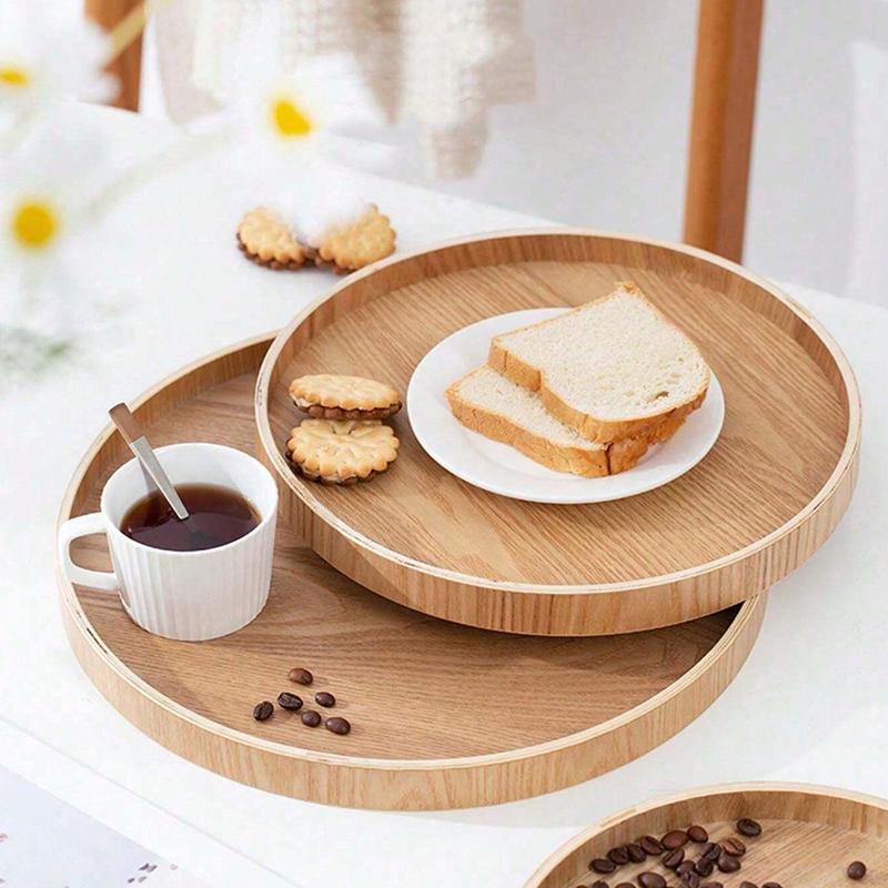 Тарелка для еды ручной работы, круглый деревянный поднос для ресторана отеля, украшение, десертная тарелка, закуски, чайная тарелка, японский стиль, всякая всячина, аксессуары