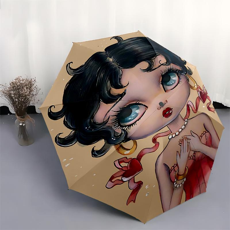 Automatic Opening/Closing Umbrella with 3-Fold Design and Iron Frame - Perfect Gift for Fans, Travelers, and Everyday Use0104304a