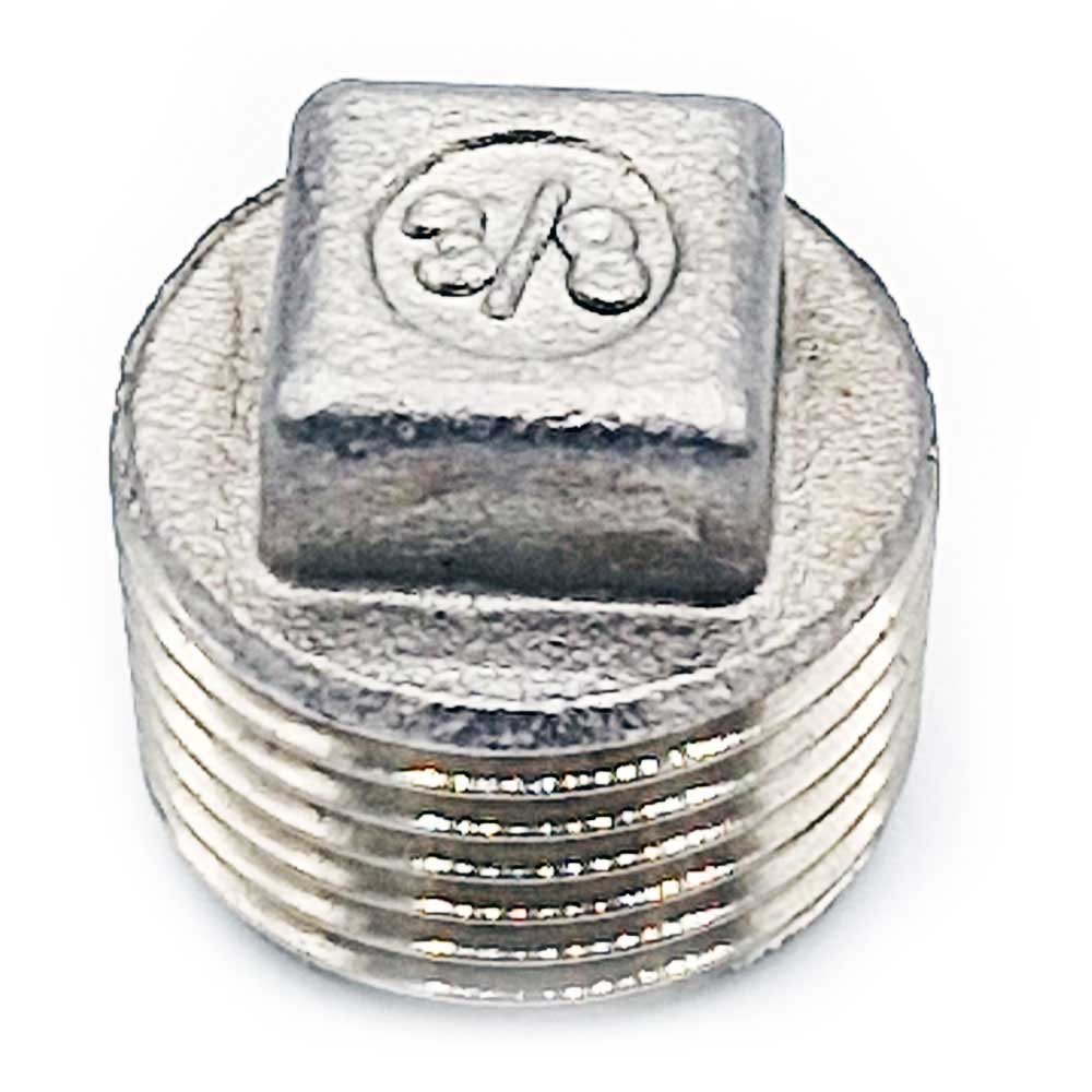 3/8” Male Rimmed Plug, Stainless Steel