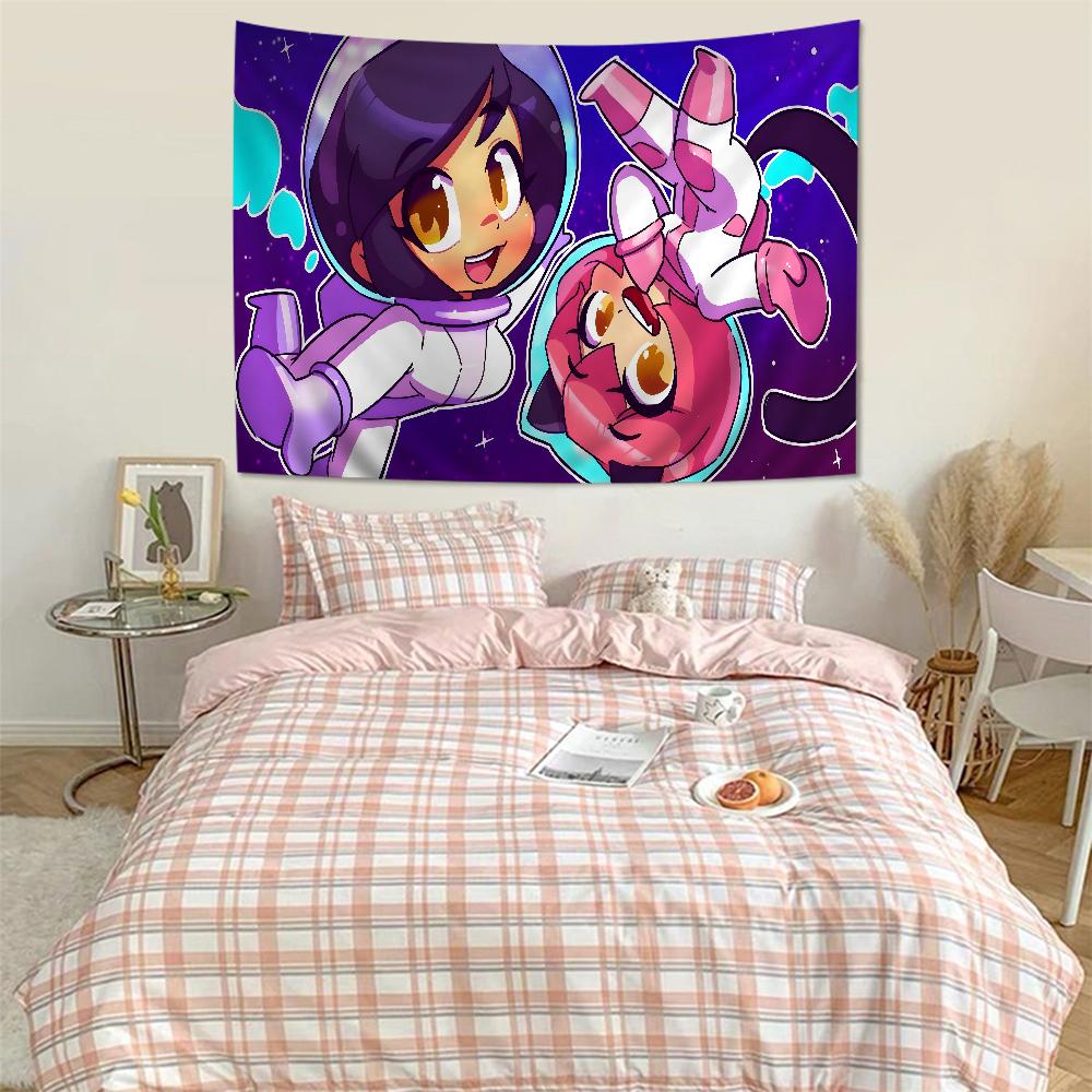 Cute Aphmau With Wings Cartoon Tapestry For Living Room Home Dorm Decor INS Home Decor
