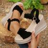 Women's Wedge Heeled Sandals Summer  Fashion Chunky Platform Shoes Woman Plus Size Thick Bottom Ankle Strap Sandalias Mujer
