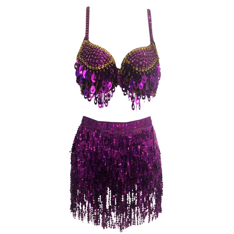 Женский костюм для танца живота с блестками и кисточками на Хэллоуин, костюм для джазового танца на пилоне, верх и низ