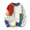 Autumn Winter Warm Mens Sweaters Fashion Patchwork Pullovers O-Neck Knitted Casual Sweater Men