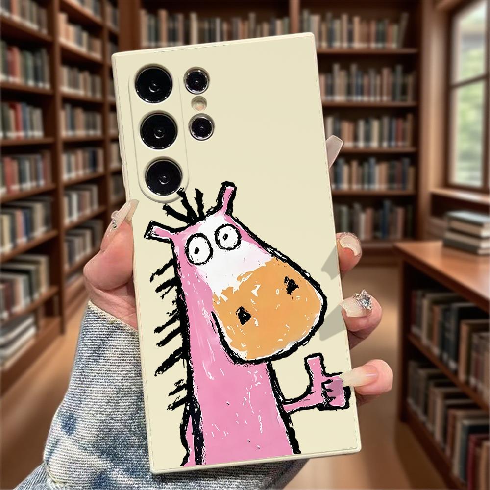 Cute Pink Cartoon Horse Slim Fit Phone Case Anti Scratch Drop Protection For Samsung Galaxy S26 S25 S24 Ultra FE A Series