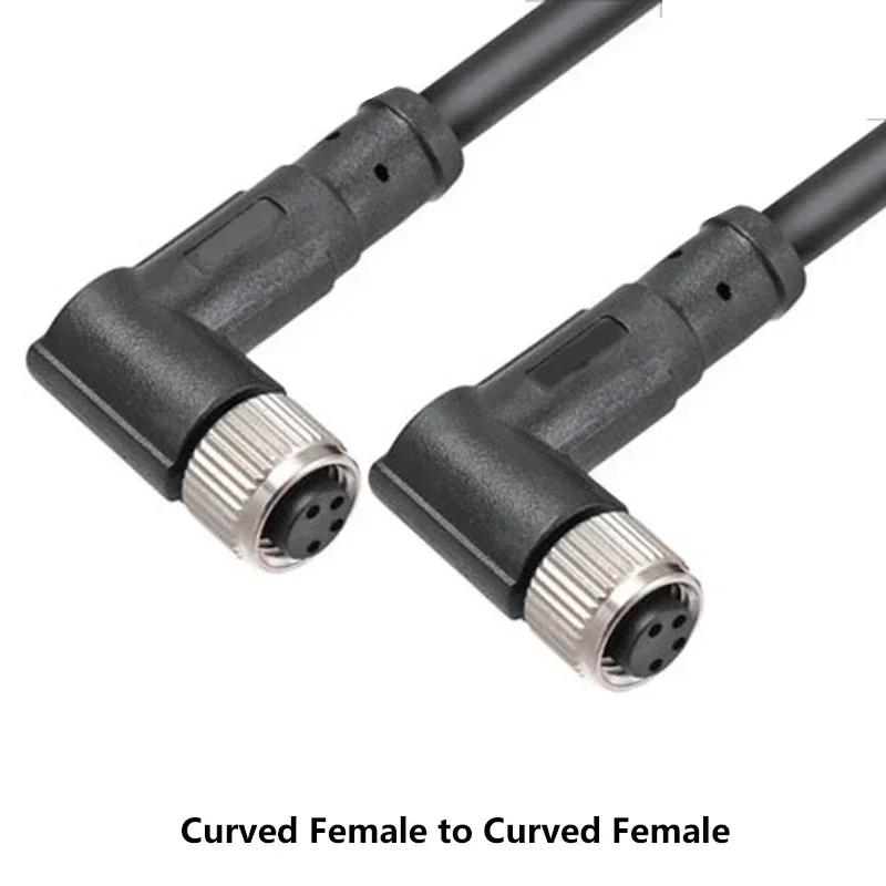 M8 10M PUR/PVC Unshield Cable 3Pin 4 5 6Pin 8Pin Waterproof Aviation Connector Male To Female Straight To Curved Power Adapter