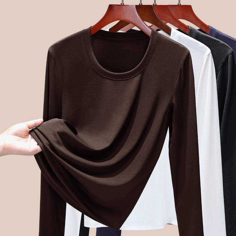 Neck Long-sleeved T-shirt Women's New Summer Cool Breathable Sunscreen Bottoming Shirt Age-reducing and Thin Sports Top