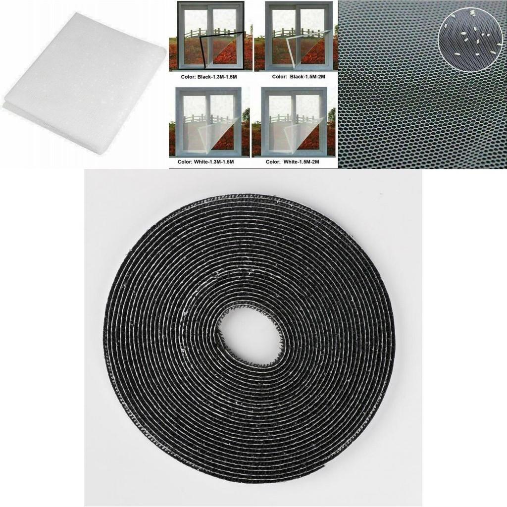 Премиальная сетчатая штора для окна/двери с самоклеящейся сеткой-защитой от комаров и насекомых