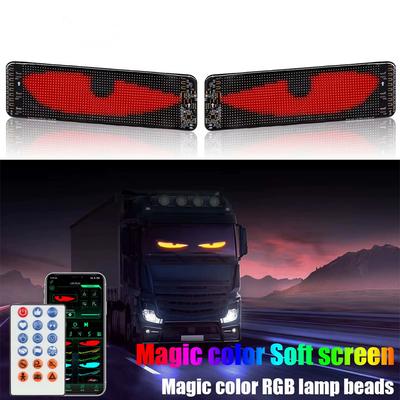Светодиодный экран, свет, дизайн «Глаз дьявола», гибкий бегущий дисплей с управлением через приложение для лобового стекла кабины грузовика, декоративная анимация, текстовая вывеска