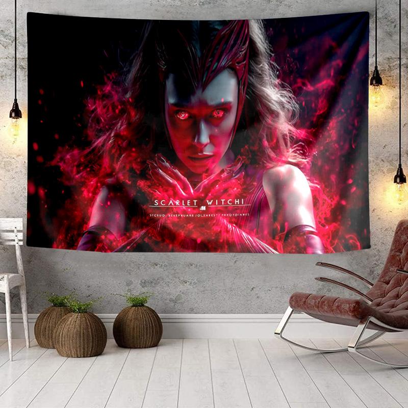 Scarlet witch Printed Tapestry, Wall Hanging,Livingroom, dormitory, Large Wall Decor, Fabric Decor Fan Birthday Gifts