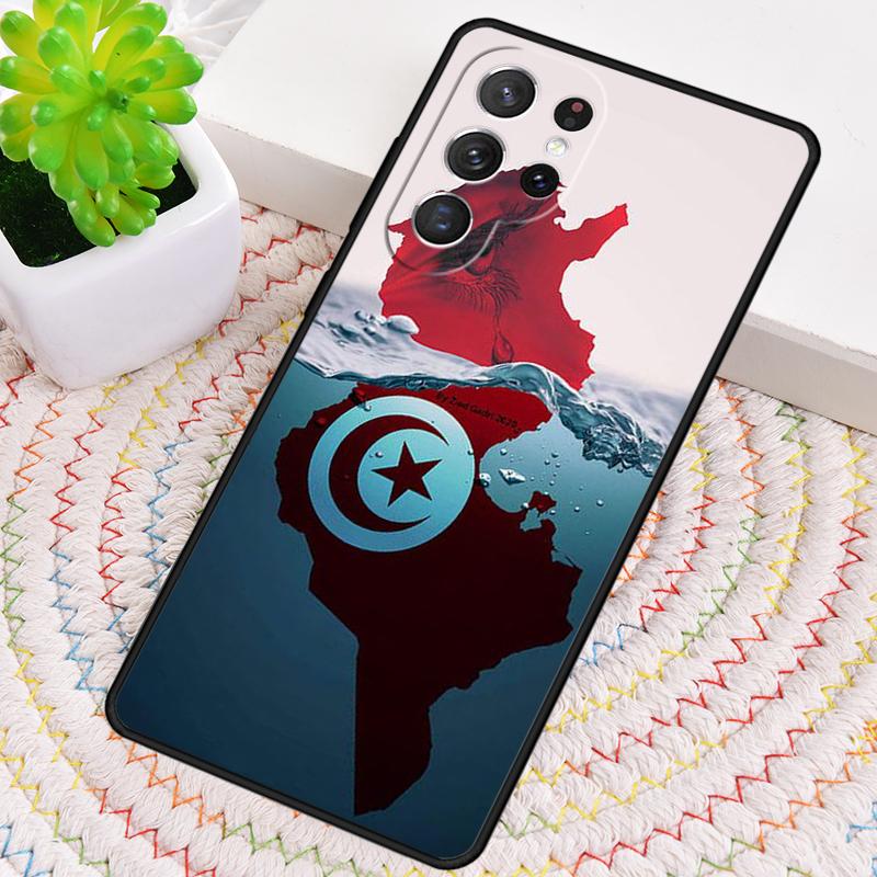 Чехол для телефона из ТПУ с картой и флагом Туниса для Samsung Galaxy note 10 pro S26 S25 S24 S23 S22 Ultra Plus S21 FE S20 Ударопрочный чехол