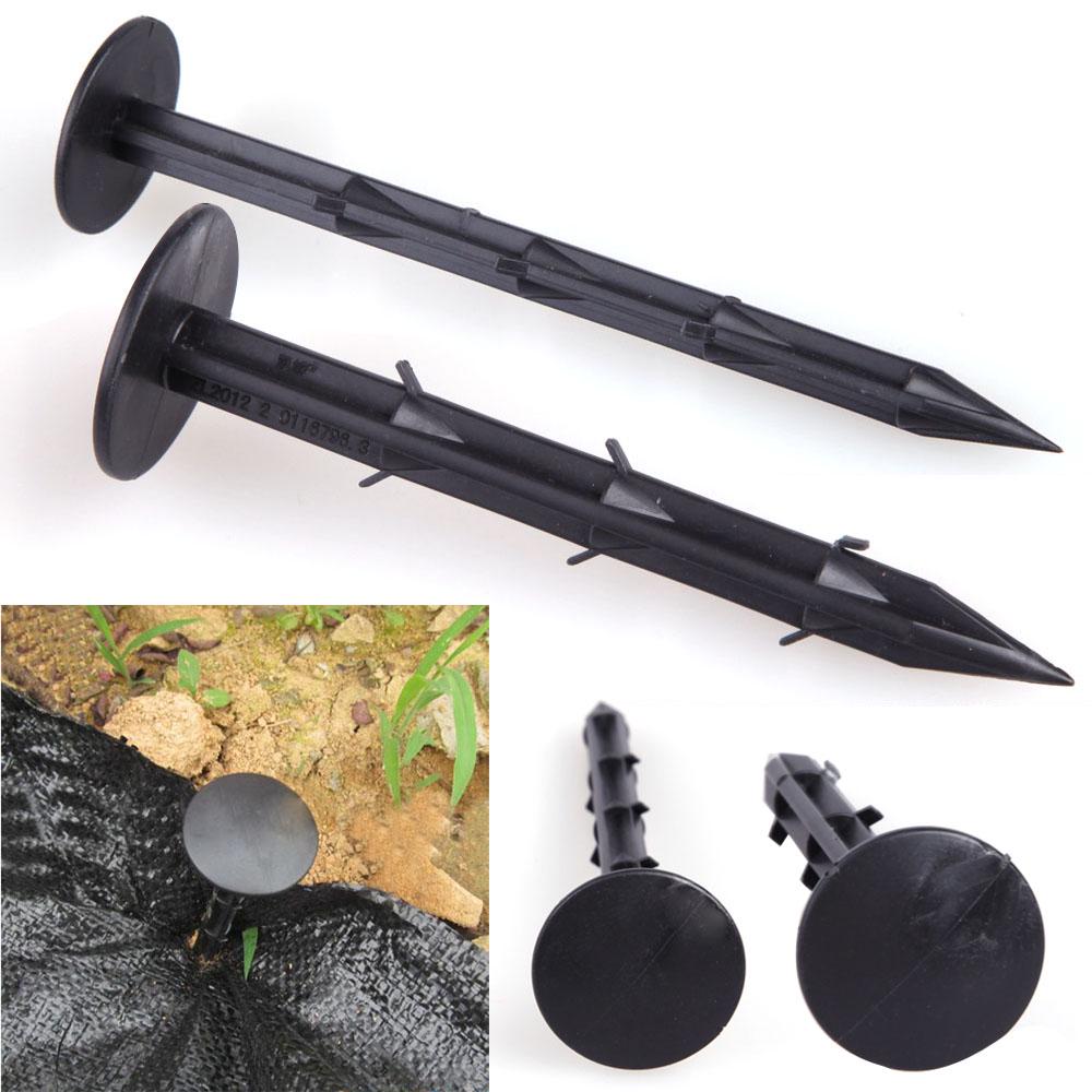 10 Pcs Black Plastic Mulch Film Mulching Nail Gardening Fixing Tools