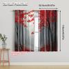 2pcs, Fashionable Curtains  Print Art Deco Red Leaves Tree Print Versatile 100% Polyester (without Rod) All Seasons Perfect