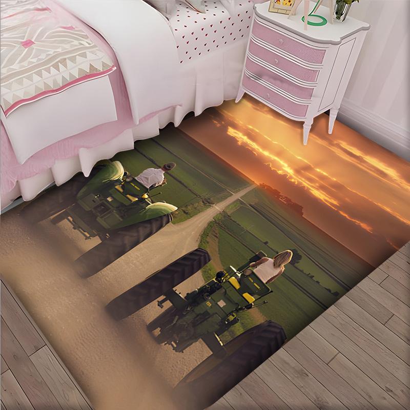 Tractor Polyester Carpet, Soft Indoor Mat for Office Chair, Living Room, Computer Desk - Decorative Home Office Rug Design