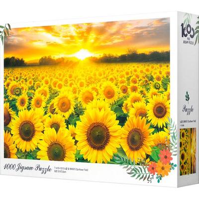 Игрушки и Пазлы Закат в желтом поле подсолнухов Пазл TP10-1015, 1000 деталей, разные цвета Пазл, Детские игры, Развивающие игрушки