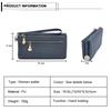 Yogodlns Vintage Frosted Leather Women Long Wallet Fashion Wristlet Clutch Purse Handbags