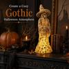 Halloween Skull Witch Decoration with LED Glow Gothic Skull Home Decoration Black with Light