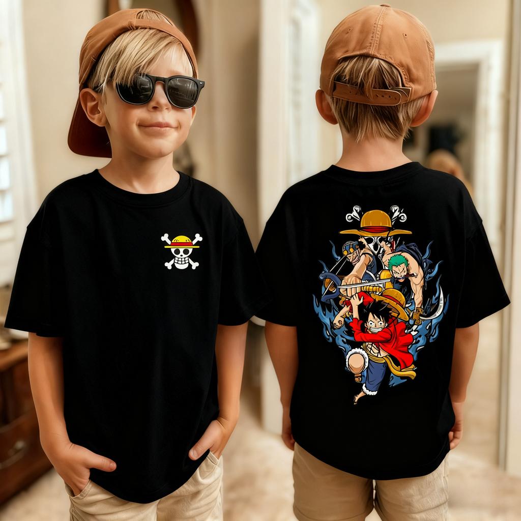 One Piece Japanese Anime Printed Mens TShirt Roronoa Zoro Boy Childrens Harajuku Short Sleeve Kids Luffy Tshirt Clothing