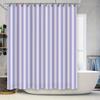 Modern Bath Shower Curtain with 3D Striped Pattern Lavender White Colors for Bathroom Decor