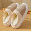 Double Embroidered Cotton Slippers Autumn and Winter Warm and Comfortable Lightweight Soft Cotton Slippers Corduroy Cotton Shoes