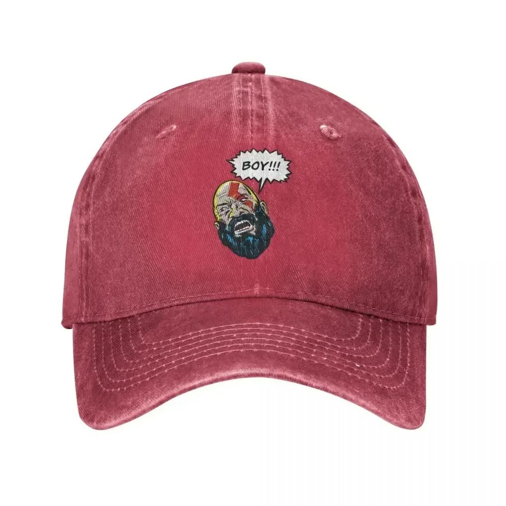 Boy God Of War Kratos Baseball Cap Distressed Denim Snapback Cap for Unisex Women Outdoor All Seasons Travel Gift Hats Cap