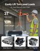 Manual Lever Chain Hoist, 3T 3000KG Capacity Heavy Duty Come Along, 3M Lift G80 Alloy Steel Chain With Dual Pawl Mechanical Brake, 360° Rotating