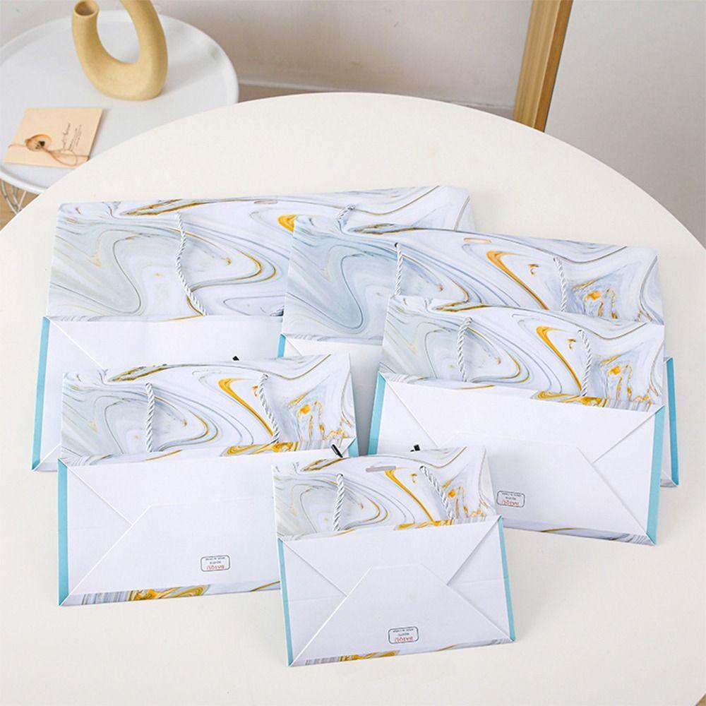 Мраморная печать Мраморный узор Бумажный пакет Многоразмерная сумка для покупок Креативная упаковка Сумка для покупок