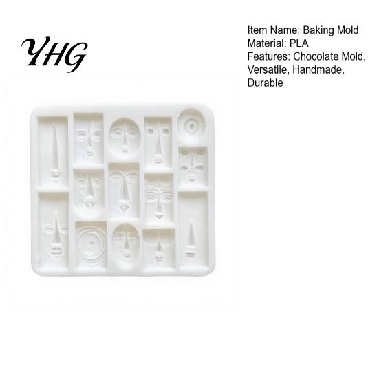 Unique Geometric Pattern Resin Molds Art Face Styling Baking Mold, Multi-grid Flexible Texture Tray, DIY Supplies for And Plaster Abstract PLA