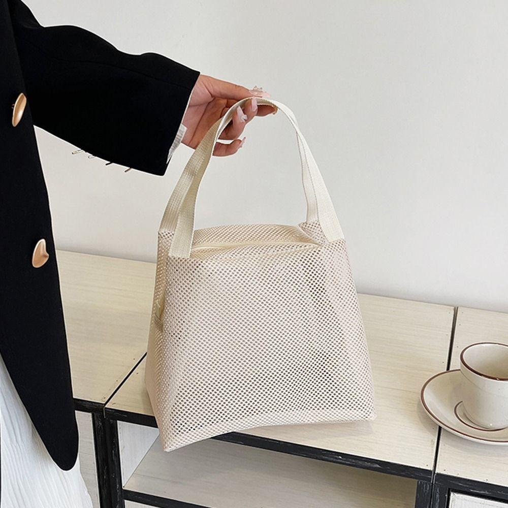 Large Capacity Cosmetic Zipper Pouch with Handle Toiltery Makeup Bag Bath Storage Handbag Travel