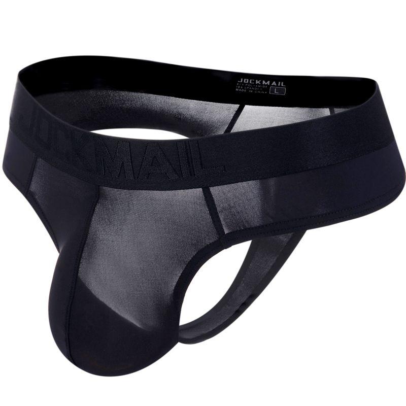 Стринги JOCKMAIL из атласного материала с поясом и низкой талией, модные, дышащие, сексуальные, полупрозрачные, из ледяного шелка, ультратонкие, мужские стринги, нижнее белье
