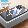 DUODUO Transparent Magnetic Phone Case for iPhone 13 Pro Max 13 Pro Wireless Charging Cover For iPhone 12 12 Pro Max Magnet Aluminum Alloy Frame Case